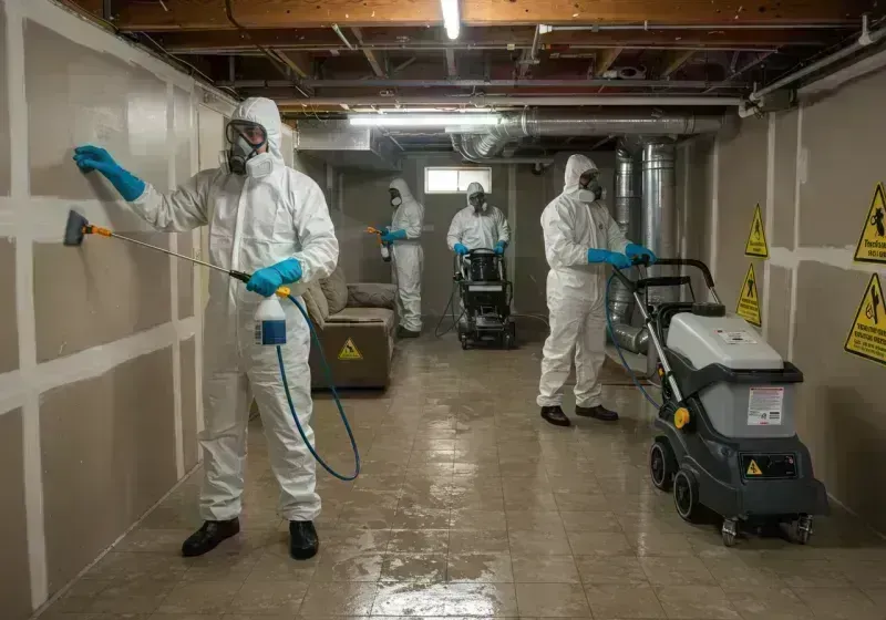 Basement Moisture Removal and Structural Drying process in Forked River, NJ